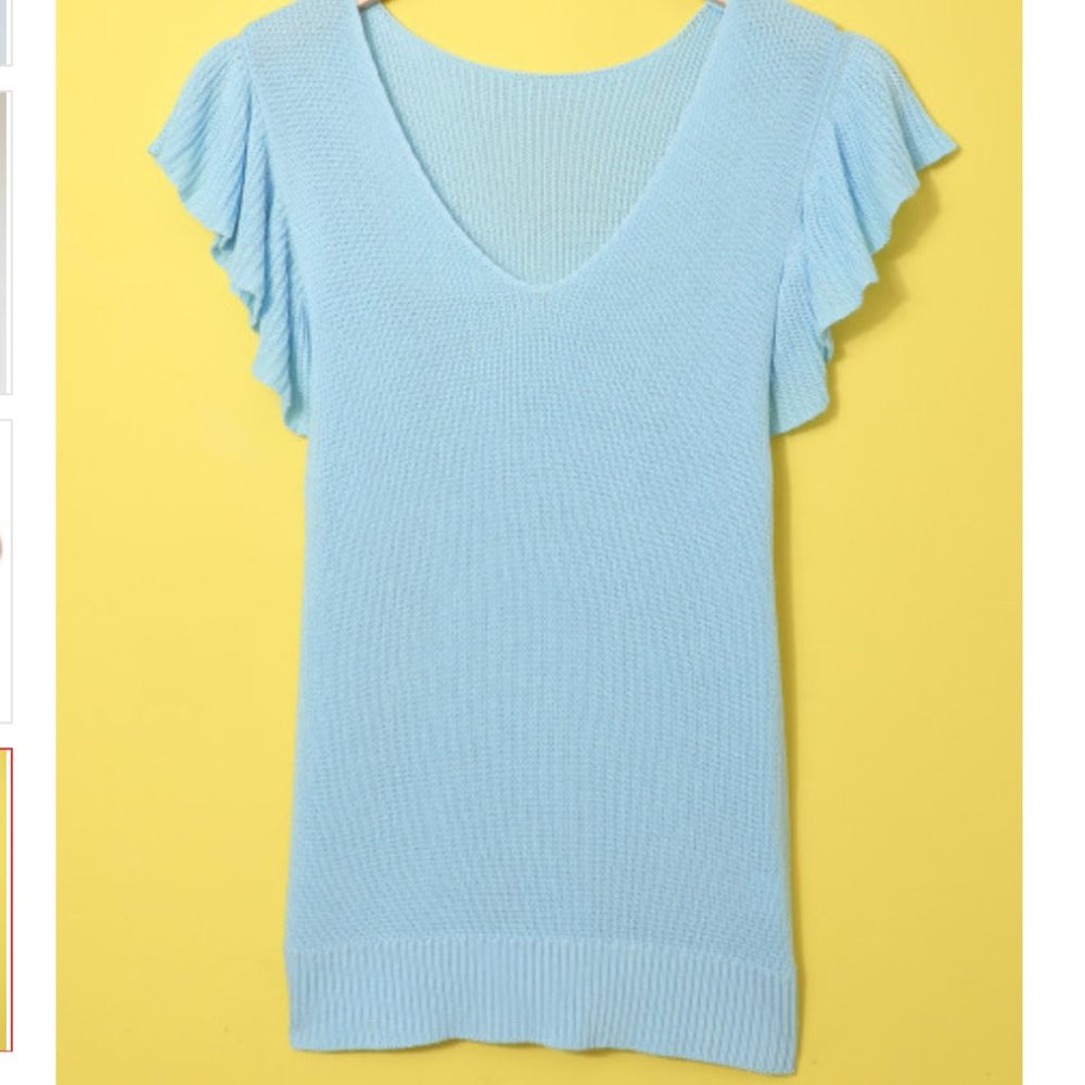 Cascading Ruffles Knit Tank Top - Picture 3 of 3